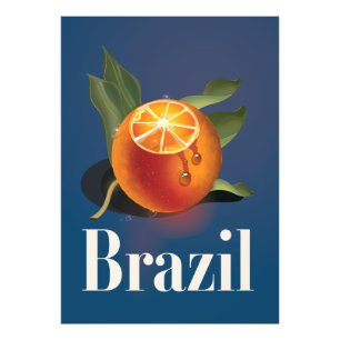 Brasilien Orange Reiseplakat Fotodruck
