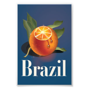 Brasilien Orange Reiseplakat Fotodruck