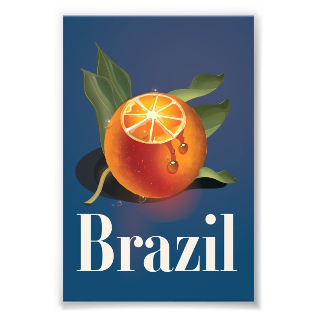 Brasilien Orange Reiseplakat Fotodruck (Vorne)