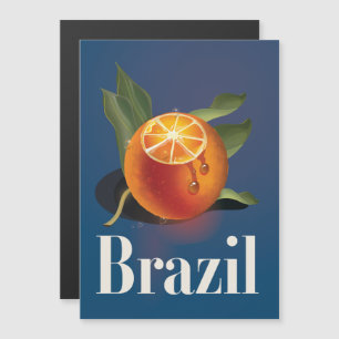 Brasilien Orange Reiseplakat Magnetkarte