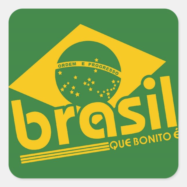 Brasilien Quadratischer Aufkleber (Vorderseite)