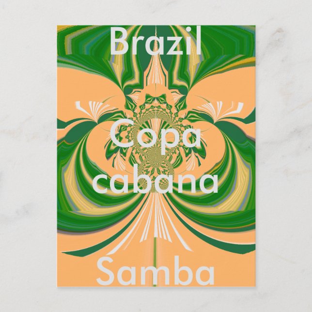 Brasilien Red Golden Green Postcard Template Postkarte (Vorderseite)