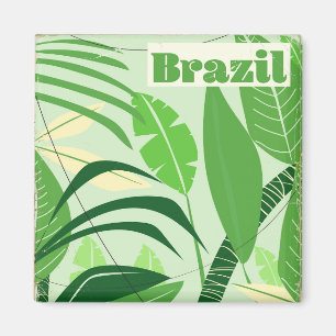 Brasilien Regenwald Vintager Urlaubstext Magnet