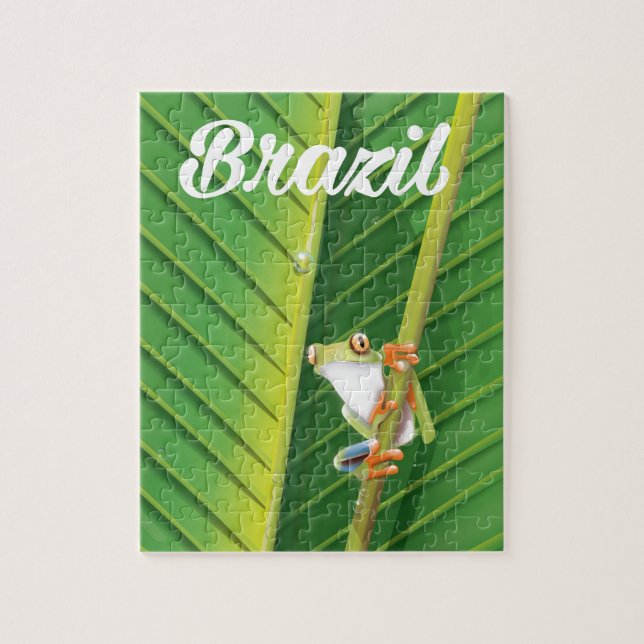 Brasilien Regenwaldfrosch Reiseplakat Puzzle (Vertikal)