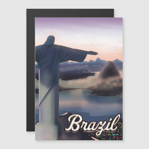 Brasilien Reiseplakat Art Print. Magnetkarte