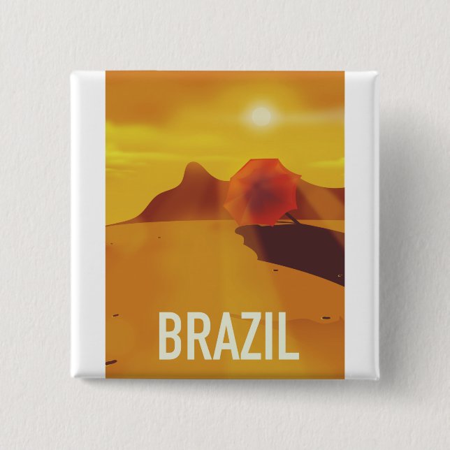Brasilien Reiseplakat Button (Vorderseite)