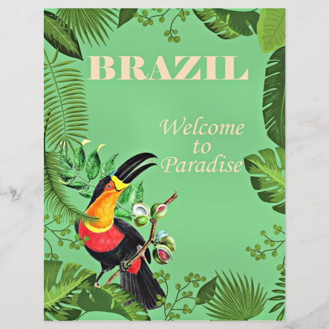 Brasilien Reiseplakat, Toucan, (Vorderseite)