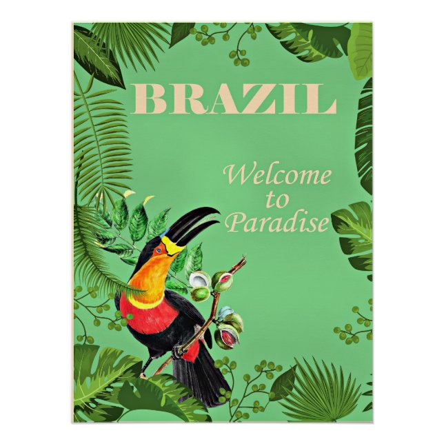 Brasilien Reiseplakat, Toucan, Poster (Vorderseite)