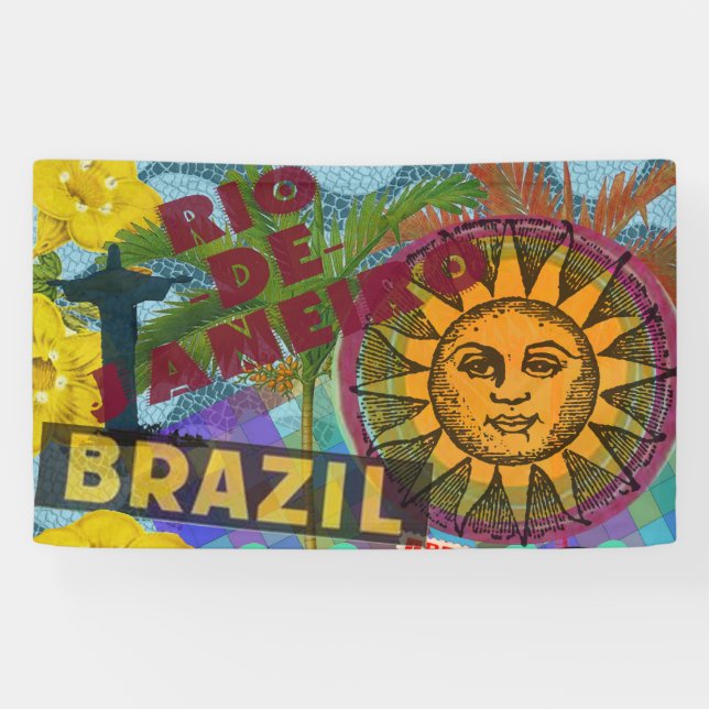 Brasilien Rio de Janiero Sun Reisen Farbenfrohe Ku Banner (Horizontal)