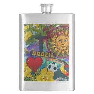 Brasilien Rio de Janiero Sun Reisen Farbenfrohe Ku Flachmann