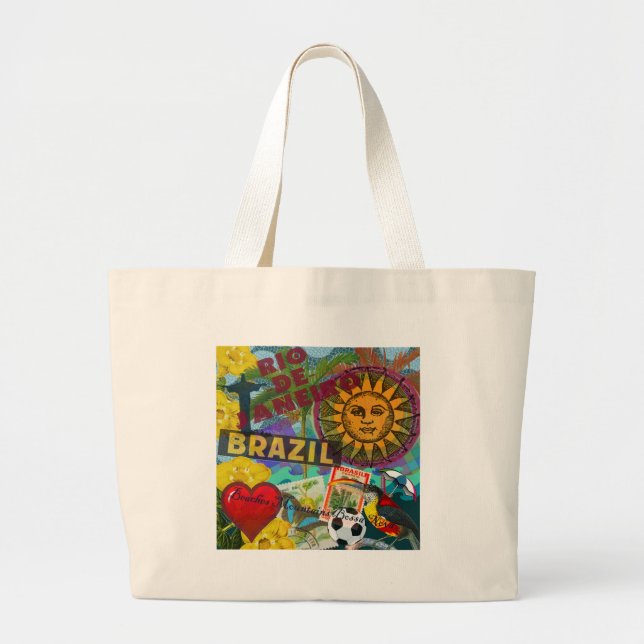 Brasilien Rio de Janiero Sun Reisen Farbenfrohe Ku Jumbo Stoffbeutel (Vorne)