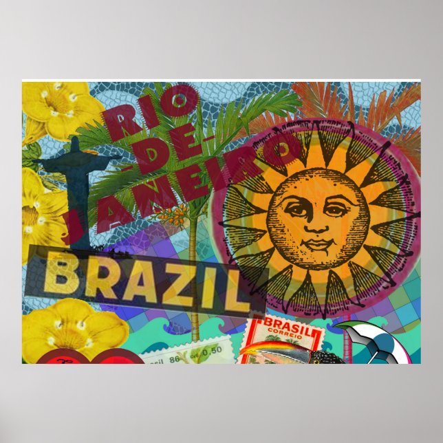 Brasilien Rio de Janiero Sun Reisen Farbenfrohe Ku Poster (Vorne)