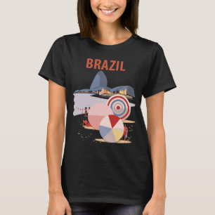 Brasilien Rio Strand Sonnenschirm Retro Reise T-Shirt