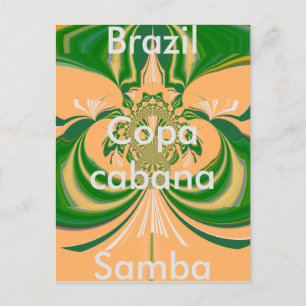 Brasilien Rot Golden Grün Postkartenvorlage Postkarte