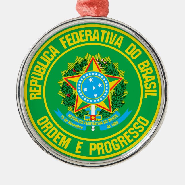 Brasilien-Runde Ornament Aus Metall (Vorne)
