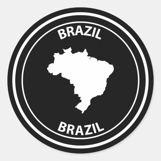 Brasilien Runder Aufkleber (Vorderseite)
