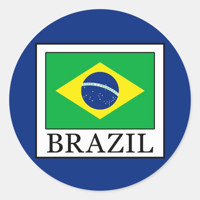 Brasilien Runder Aufkleber (Vorderseite)