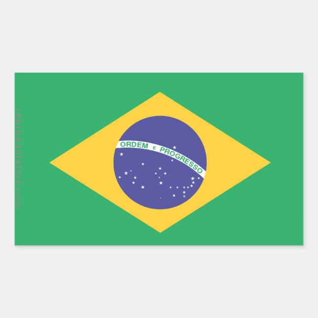 Brasilien - Schlichte Flagge Rechteckiger Aufkleber (Vorderseite)