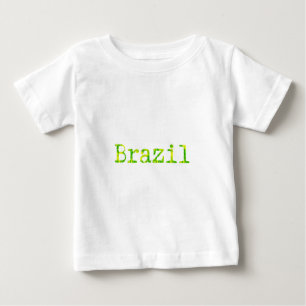 Brasilien Schriftart Grün und Gelb Baby T-shirt