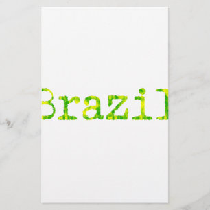 Brasilien Schriftart Grün und Gelb Briefpapier