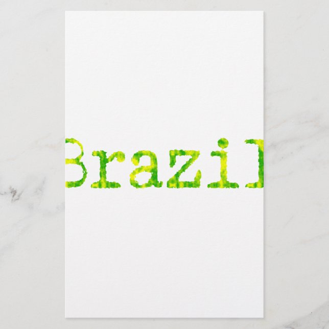 Brasilien Schriftart Grün und Gelb Briefpapier (Vorderseite)