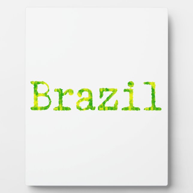 Brasilien Schriftart Grün und Gelb Fotoplatte (Vorderseite)