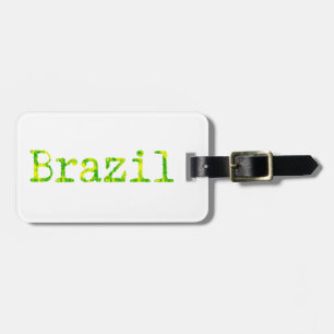 Brasilien Schriftart Grün und Gelb Gepäckanhänger