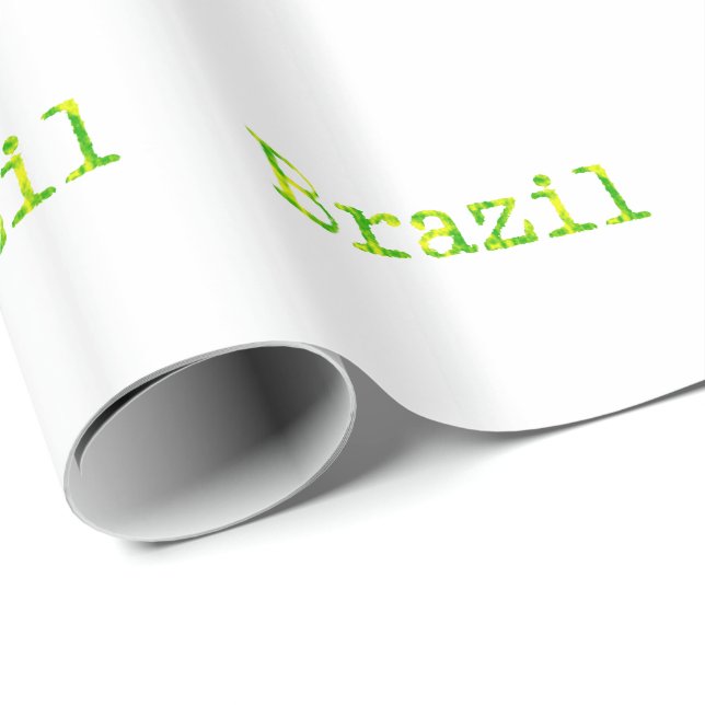 Brasilien Schriftart Grün und Gelb Geschenkpapier (Rolleneckpunkt)