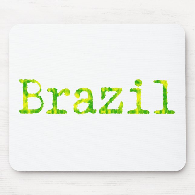 Brasilien Schriftart Grün und Gelb Mousepad (Vorne)