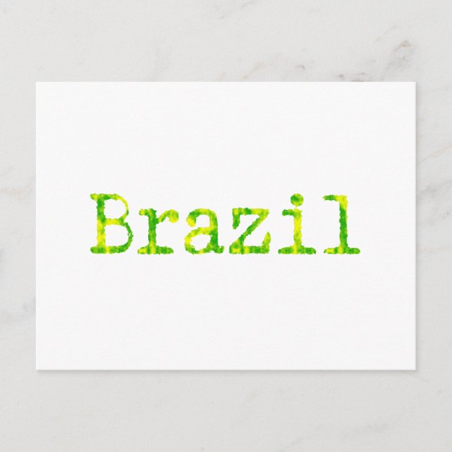 Brasilien Schriftart Grün und Gelb Postkarte (Vorderseite)