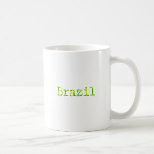 Brasilien Schriftart Grün und Gelb Tasse
