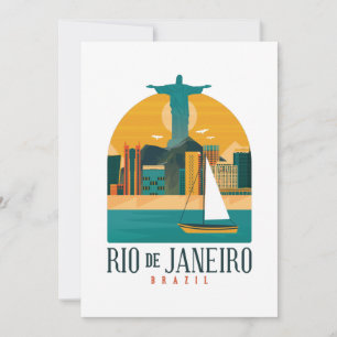 Brasilien Stadt Rio de Janeiro Vintage Einladung