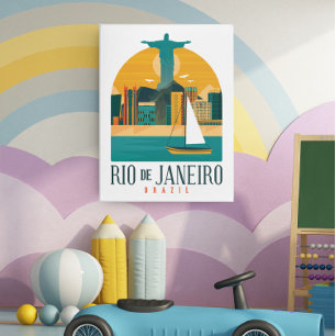 Brasilien Stadt Rio de Janeiro Vintage Poster