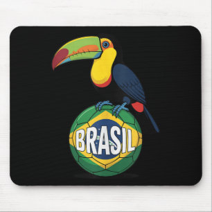 Brasilien Stolz Flagge Brasil Toucan Fußball Fußba Mousepad