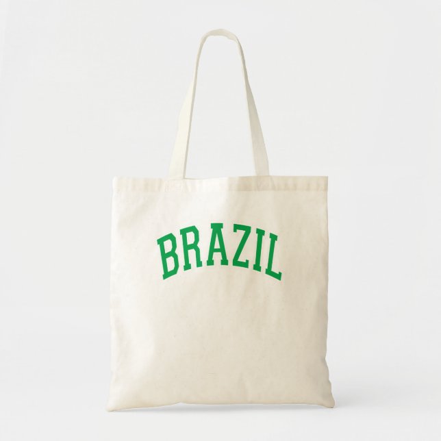 Brasilien T - Shirt für grünen Text Tragetasche (Vorne)