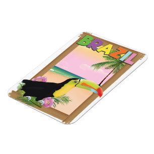 Brasilien Toucan Beach Holiday Poster Magnet