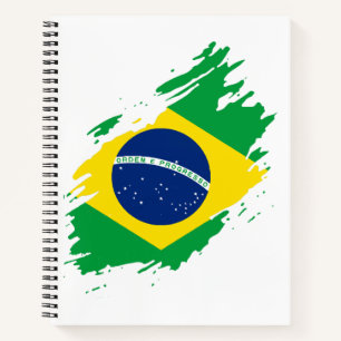 Brasilien überholte Flagge National Pride Sports F Notizbuch