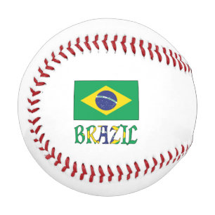 Brasilien und brasilianische Flagge mit Ihrem Name Baseball