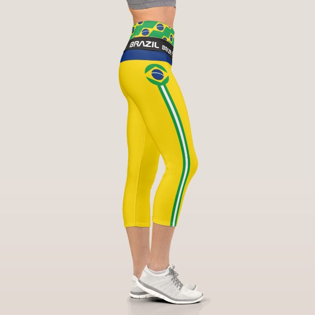 Brasilien und Brasilien Flag Mode, Fitness, Sport Capri Leggings (Rechts)