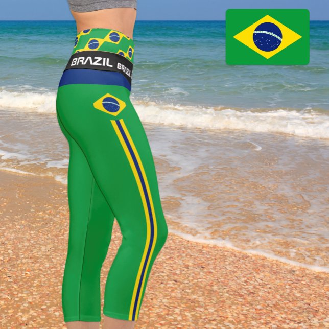 Brasilien und Brasilien Flag Mode, Fitness, Sport  Capri Leggings (Von Creator hochgeladen)