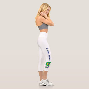 Brasilien und Brasilienflagge mit Ihrem Namen Capri Leggings