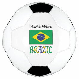 Brasilien und Brasiliens Flagge mit Ihrem Namen Fu Fußball