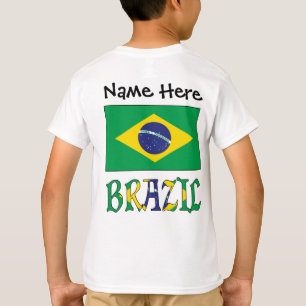 Brasilien und Brasiliens Flagge mit Ihrem Namen T-Shirt
