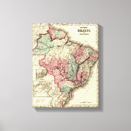 Brasilien und GuayanaPanoramakarte Brasilien Leinwanddruck