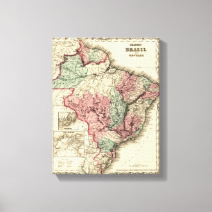 Brasilien und GuayanaPanoramakarte Brasilien Leinwanddruck