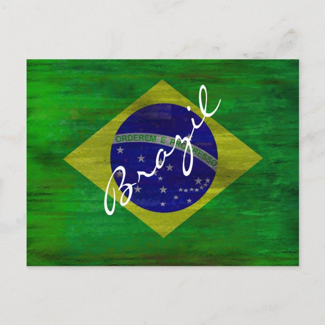 Brasilien unter brasilianischer Flagge leidet Postkarte (Vorderseite)