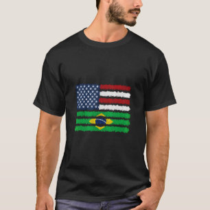 Brasilien USA Flagge Brasilianisches amerikanische T-Shirt