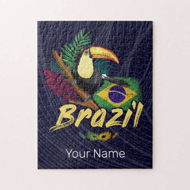 Brasilien Vintag Toucan Flag Samba Maske Souvenir Puzzle (Vertikal)