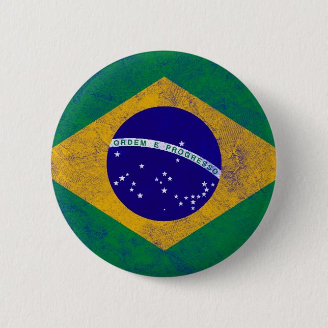 Brasilien Vintage-Flagge Button (Vorderseite)