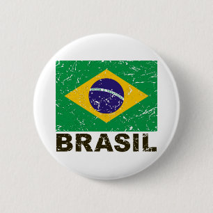 Brasilien Vintage-Flagge Button